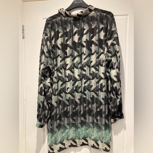 Topshop ombré print longline button down shirt ladies size 10 - Picture 4 of 6